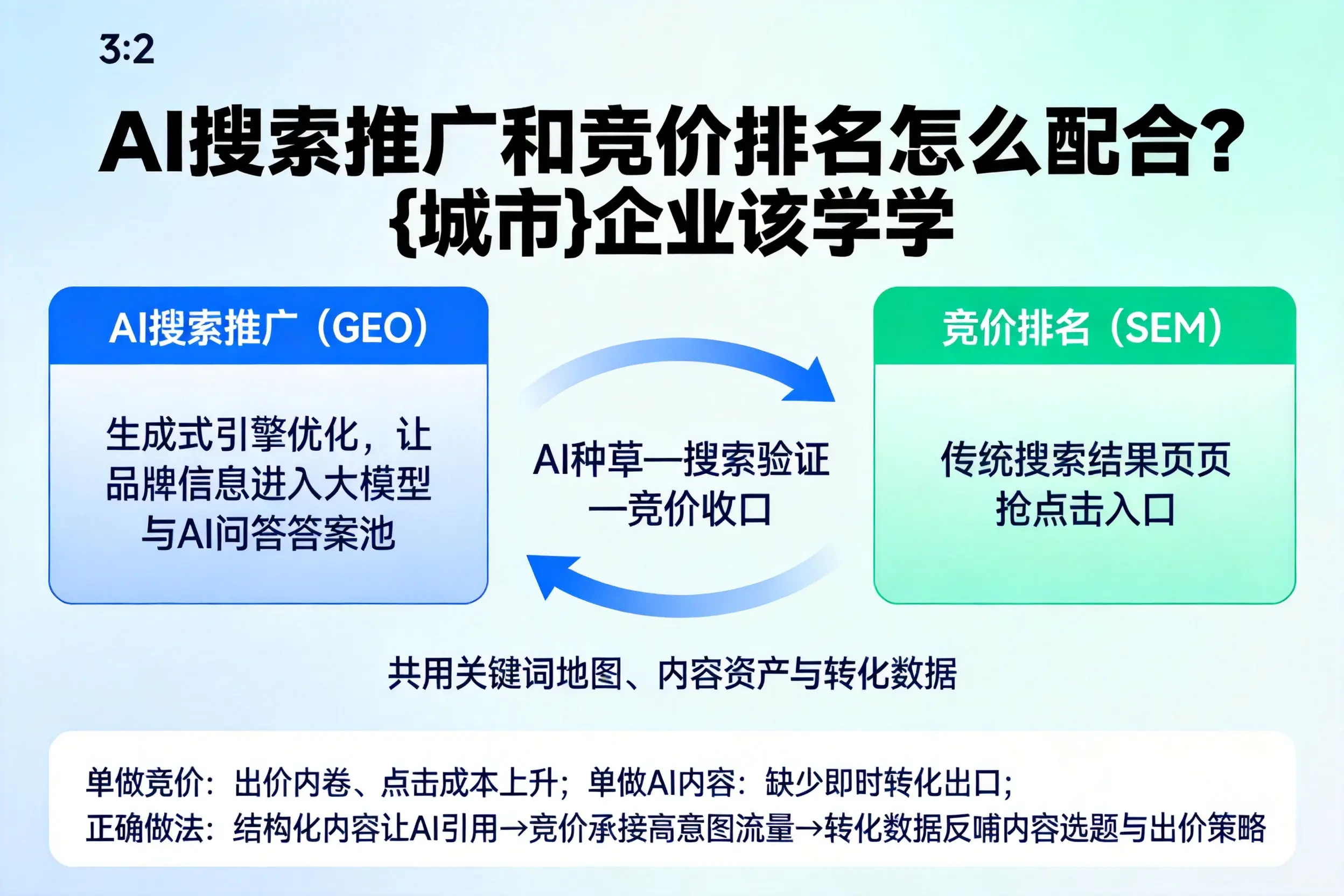 AI搜索推广和竞价排名怎么配合？玉林企业该学学