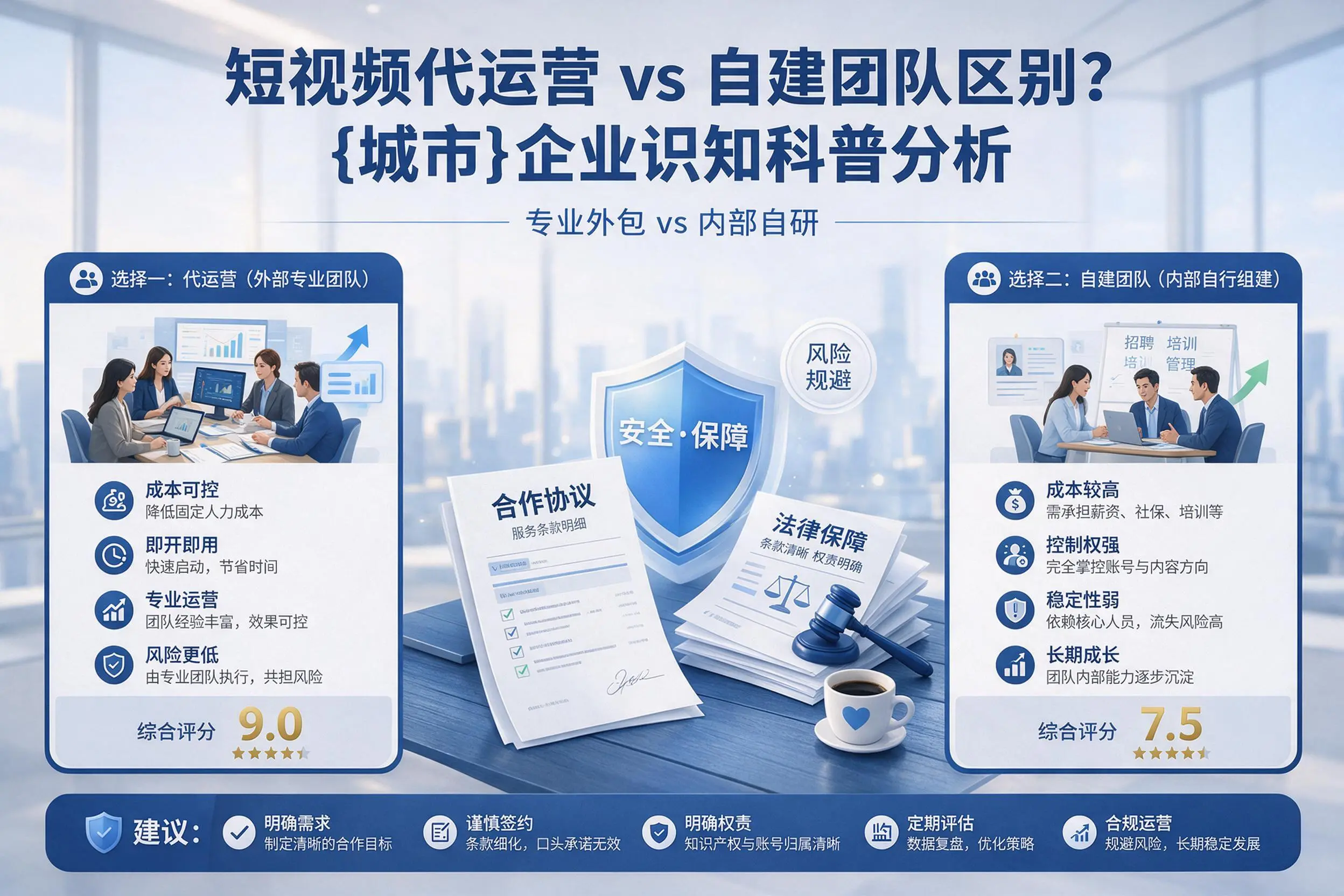 短视频代运营与自建团队区别?玉林企业认知科普分析