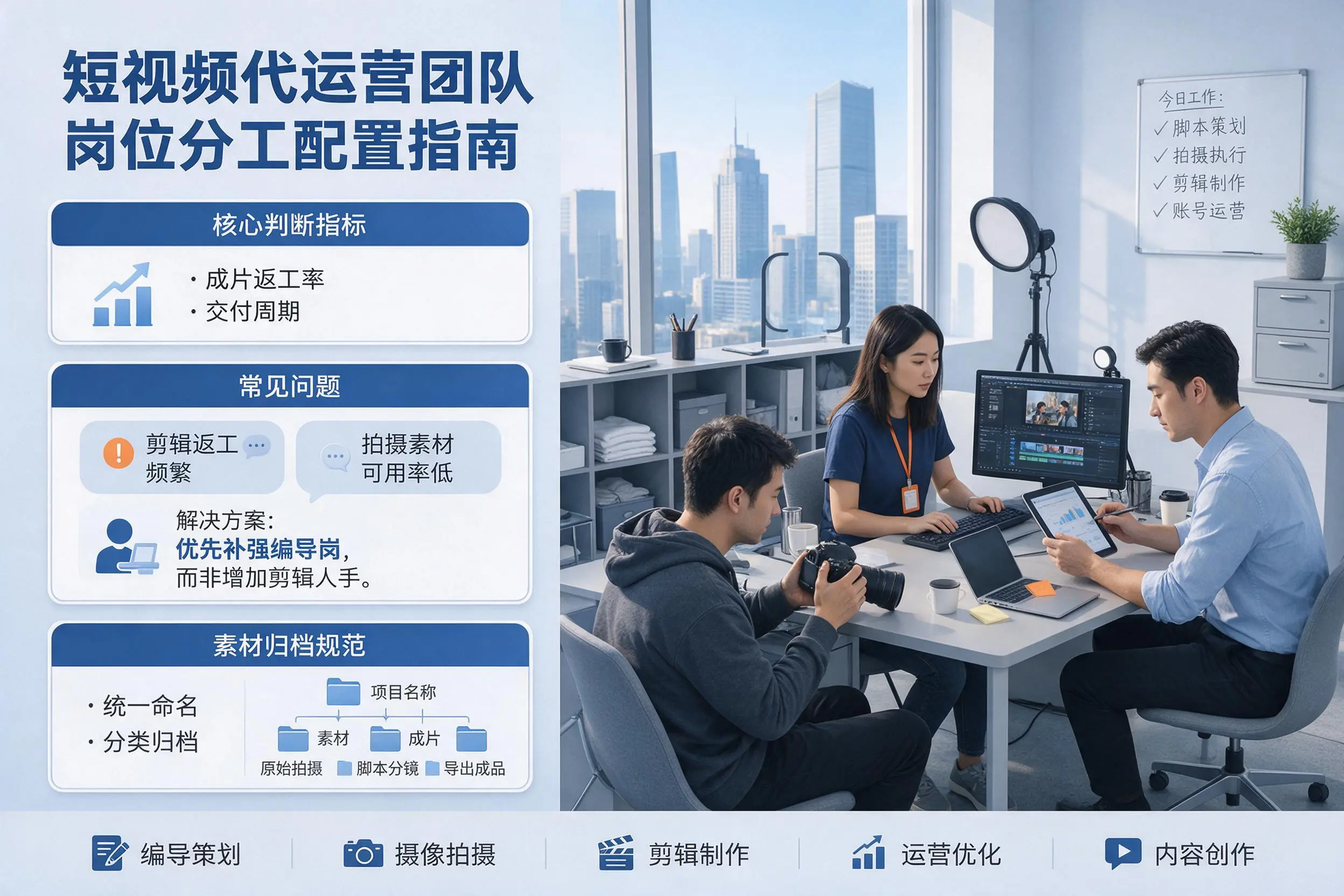 短视频代运营团队如何配置？玉林企业岗位分工科普说明