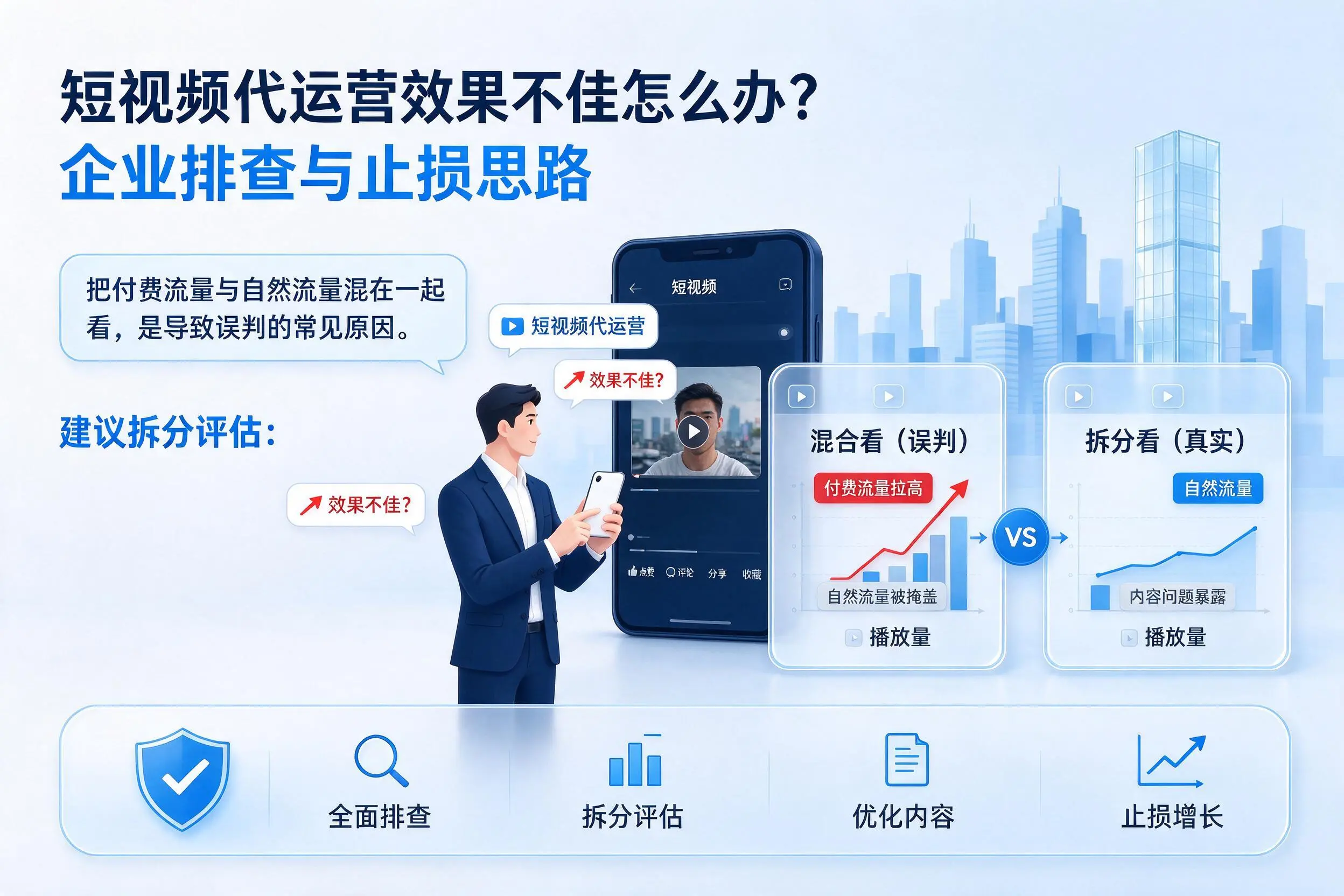 短视频代运营效果不佳怎么办？玉林企业排查与止损思路