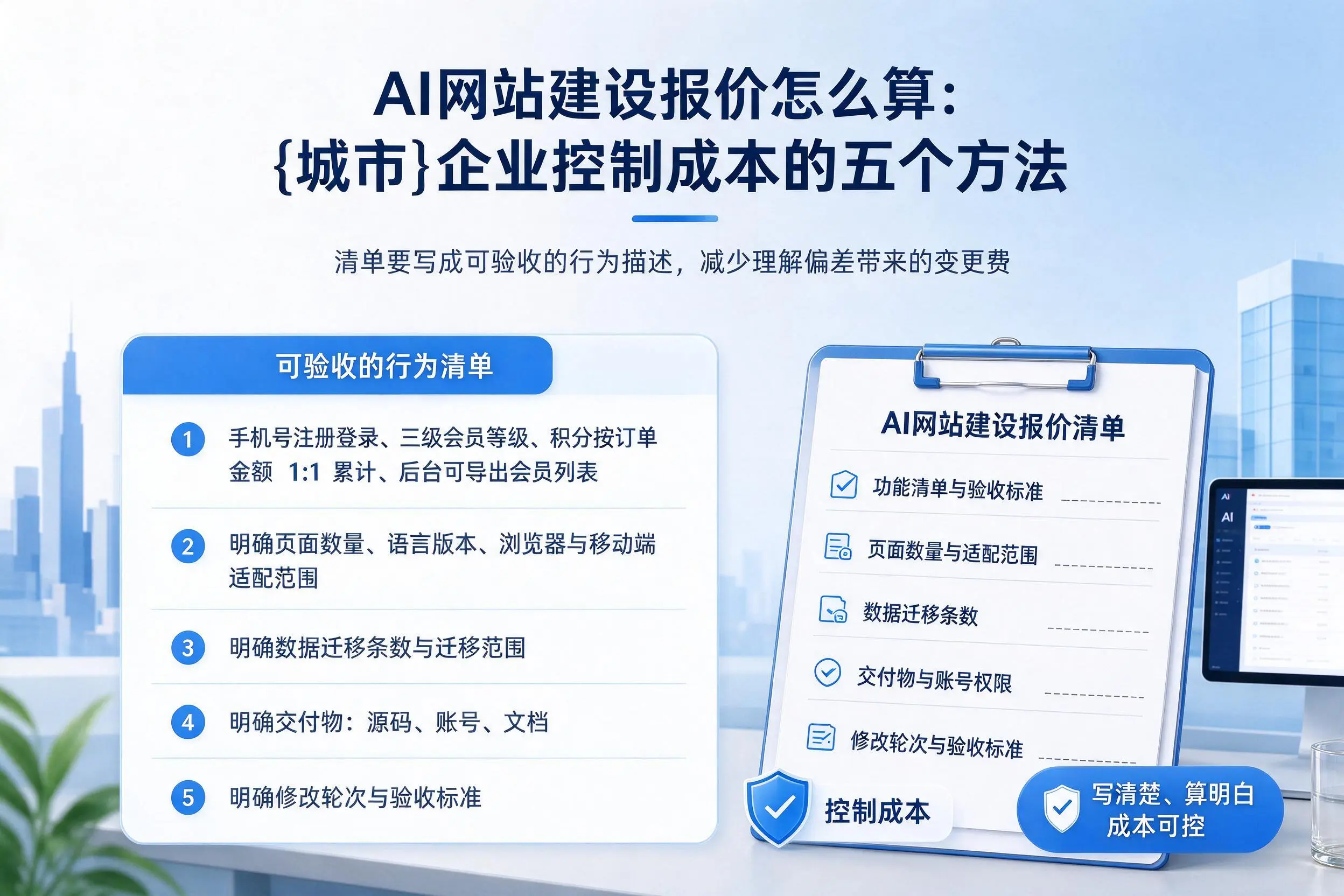 AI网站建设报价怎么算:玉林企业控制成本的五个方法
