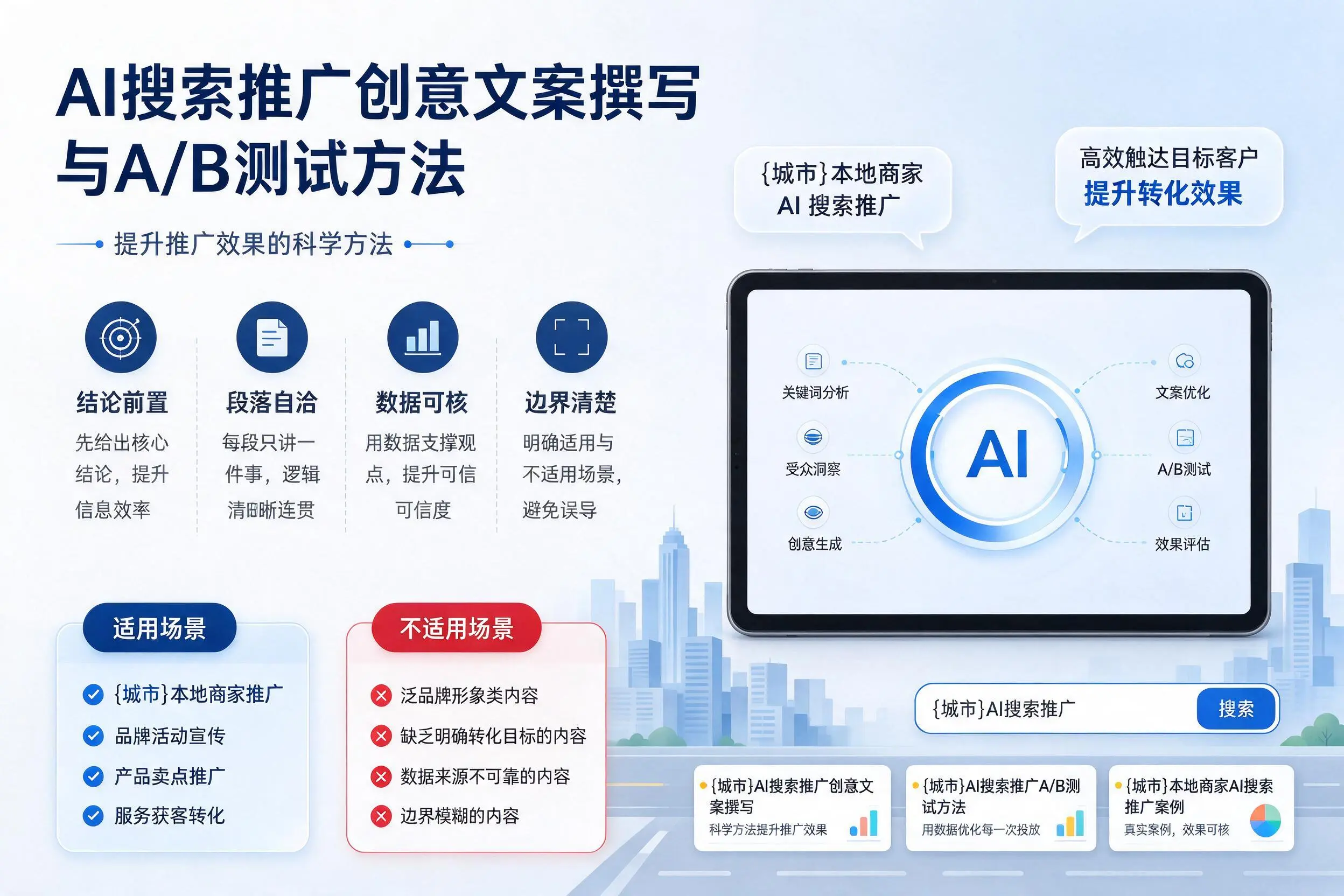玉林AI搜索推广创意文案撰写与A/B测试方法